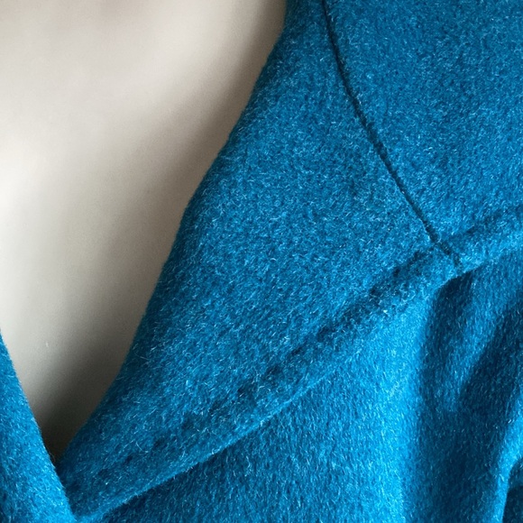 ELLEN TRACY teal/turquoise wool coat size 8 in excellent preowned condition - Picture 2 of 15